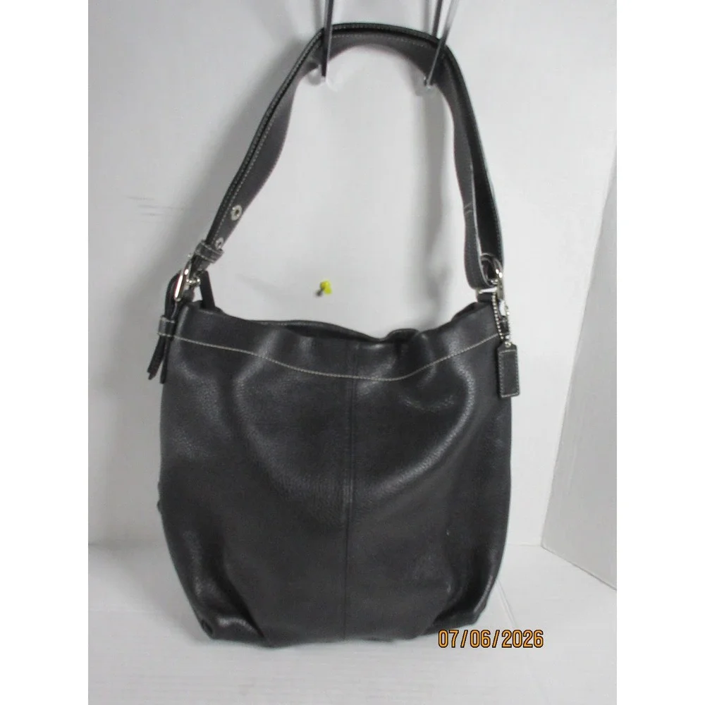 Coach Kristen Black Pebbled Leather Hobo Shoulder Bag F15064